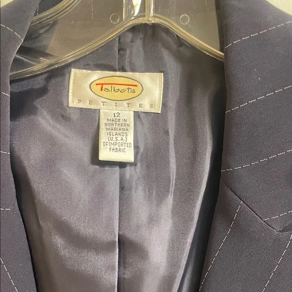 Talbots Women's Navy Pinstripe Suit - Picture 2 of 6